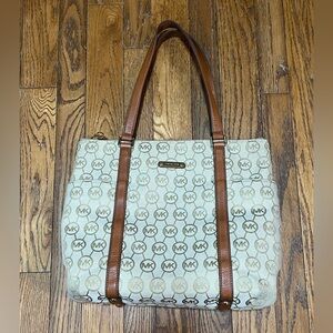 Michael Kors Signature Jet Set Tote Bag Beige